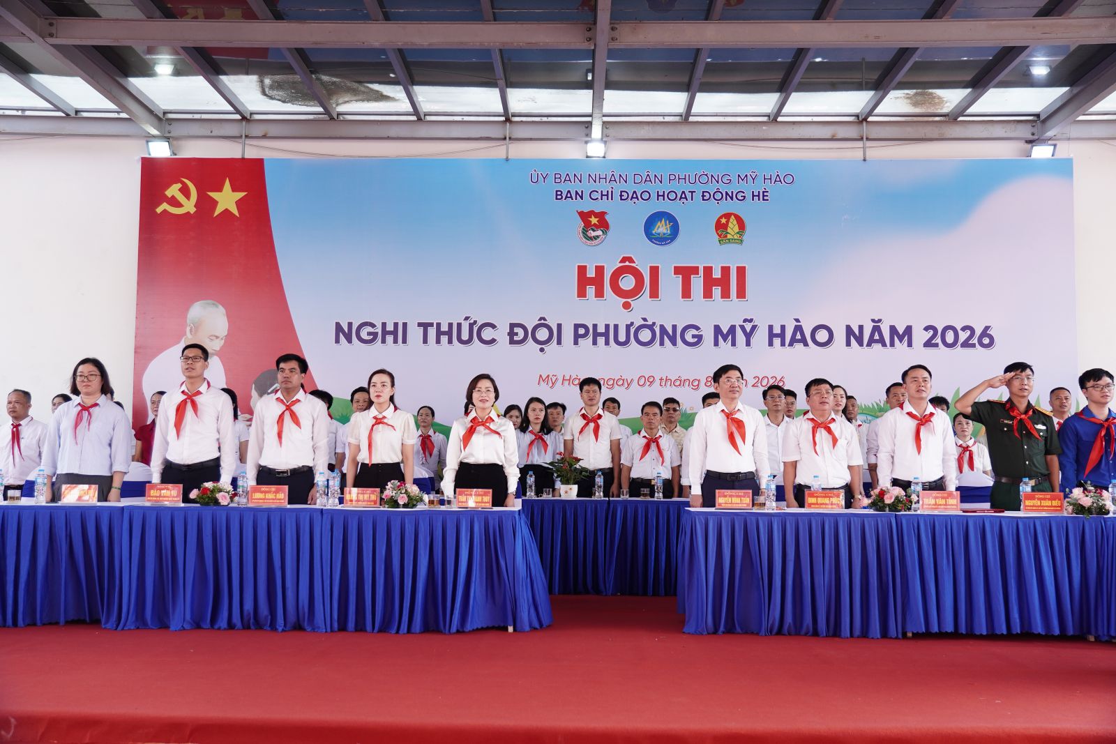 Gần 1.000 thanh thiếu nhi phường Mỹ Hào tranh tài Hội thi Nghi thức Đội