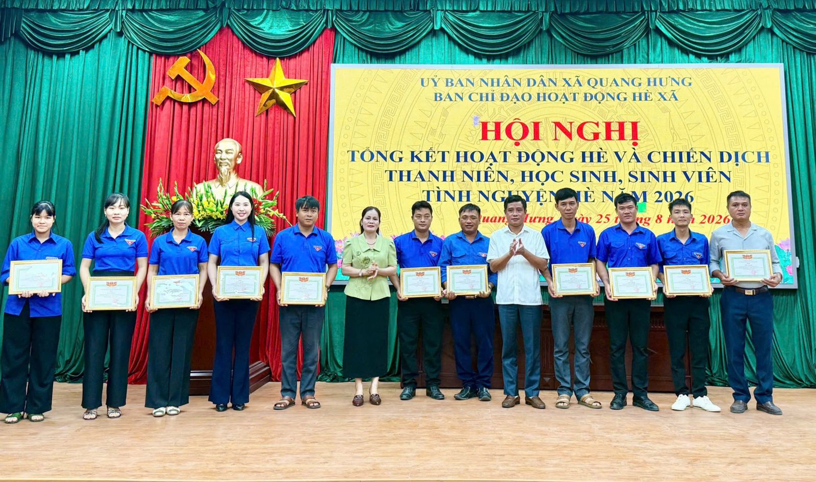 Xã Quang Hưng: Tổng kết hoạt động hè và Chiến dịch thanh niên, học sinh, sinh viên tình nguyện hè năm 2026