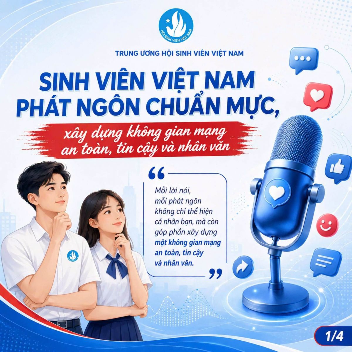 Sinh viên Việt Nam phát ngôn chuẩn mực, chung tay xây dựng không gian mạng an toàn, tin cậy và nhân văn