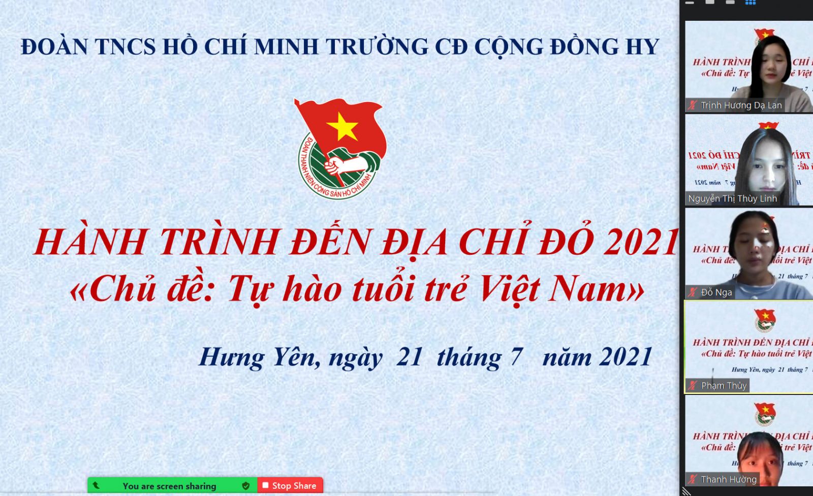 Thực hiện Chương trình công tác Đoàn, Đội và phong trào TTN năm 2021, Kế hoạch Tháng Thanh niên năm 2021; Thiết thực chào mừng kỷ niệm 90 năm ngày thành lập Đoàn TNCS Hồ Chí Minh (26/3/1931-26/3/2021)