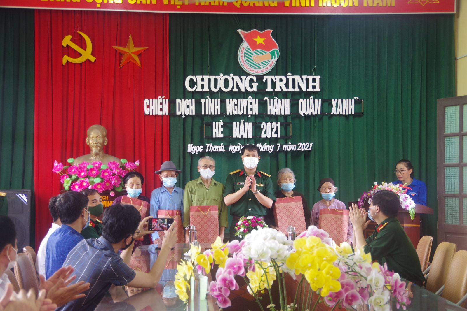 Đoàn Thanh niên Bộ Chỉ huy Quân sự tỉnh phối hợp với Đoàn xã Ngọc Thanh tổ chức chiến dịch tình nguyện "Hành quân xanh"
