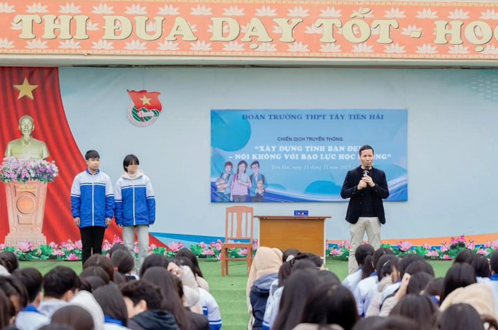 Đoàn trường THPT Tây Tiền Hải: chú trọng công tác giáo dục ý thức đạo đức, lối sống văn hóa cho học sinh.