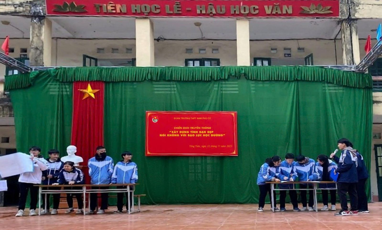 Đoàn trường THPT Nam Phù Cừ: tổ chức Chiến dịch truyền thông “Xây dựng tình bạn đẹp – Nói không với bạo lực học đường”