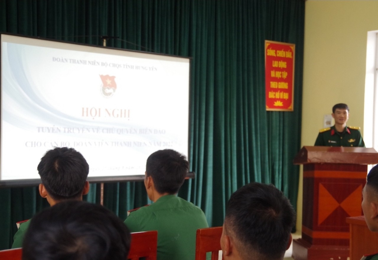 Đoàn Thanh niên Bộ CHQS tỉnh tổ chức Hội nghị tuyên truyền và Diễn đàn"Trách nhiệm của Tuổi trẻ trong bảo vệ chủ quyền biển, đảo Việt Nam" về chủ quyền biển đảo, biên giới cho đoàn viên trong năm 2022