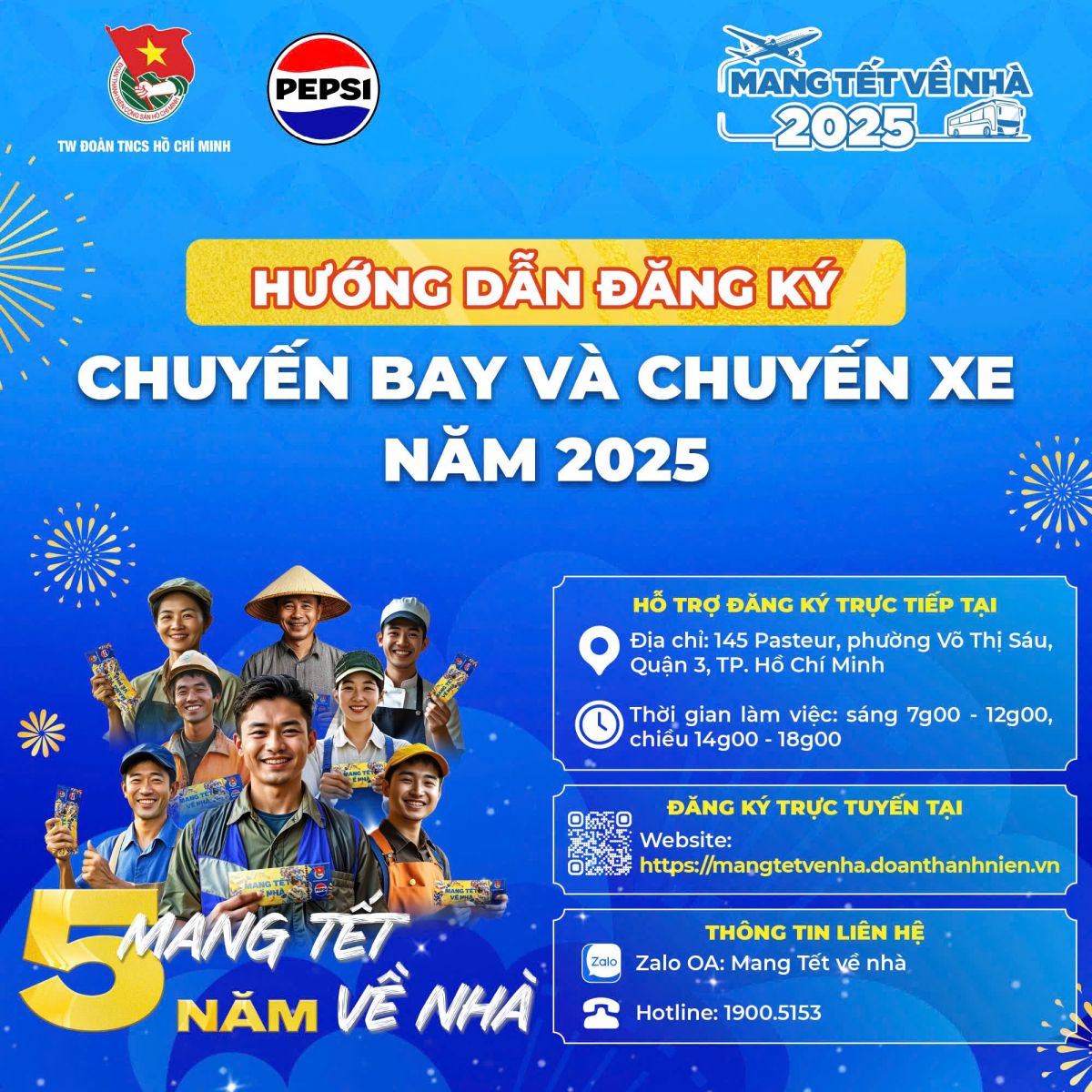 HƯỚNG DẪN ĐĂNG KÝ CHUYẾN BAY VÀ CHUYẾN XE “MANG TẾT VỀ NHÀ” 2025