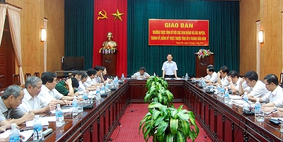 Thường trực Tỉnh ủy giao ban với các ban Đảng và các huyện, thành ủy, đảng ủy trực thuộc Tỉnh ủy