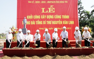 Hưng Yên: Khởi công xây dựng công trình tượng đài Tổng Bí thư Nguyễn Văn Linh