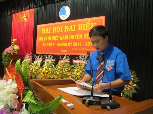 Hội Liên hiệp thanh niên Việt Nam tỉnh chỉ đạo Đại hội điểm cấp huyện Hội LHTN Việt Nam huyện Yên Mỹ