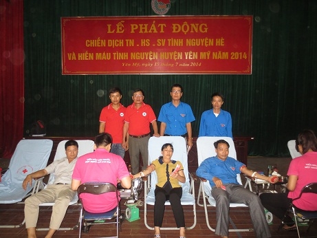 LỄ PHÁT ĐỘNG Chiến dịch TN-HS-SV tình nguyện hè và tổ chức hiến máu tình nguyện huyện Yên Mỹ năm 2014