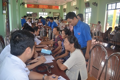 Hội Liên hiệp thanh niên Việt Nam tỉnh -  CLB thầy thuốc trẻ tỉnh khám, chữa bệnh và cấp thuốc miễn phí cho 500 người cao tuổi