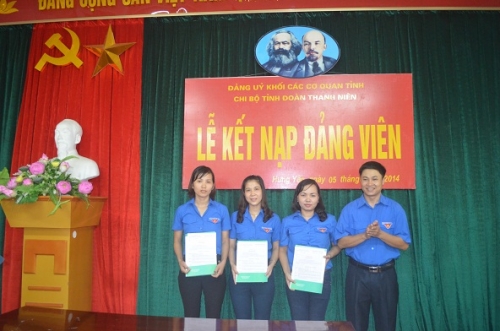 Chi bộ tỉnh Đoàn thanh niên kết nạp 3 đảng viên mới và sinh hoạt thường kỳ tháng 9 năm 2014