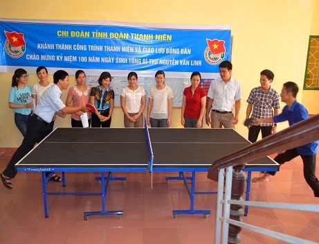 Khánh thành công trình thanh niên và giao lưu bóng bàn  kỷ niệm 100 năm Ngày sinh TBT Nguyễn Văn Linh