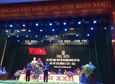 Mỹ Hào tổ chức thành công Đại hội đại biểu Đoàn TNCS Hồ Chí Minh huyện Mỹ Hào khóa XXII, nhiệm kỳ 2017 - 2022