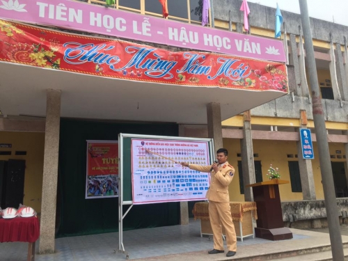 Huyện đoàn Văn Giang tuyên truyền về Luật An toàn giao thông và phòng chống pháo nổ nhân dịp Tết Mậu Tuất 2018