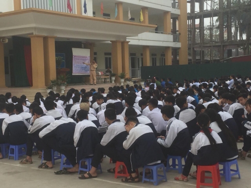 Huyện đoàn Văn Giang tổ chức buổi tuyên truyền An toàn giao thông tại trường THCS xã Xuân Quan